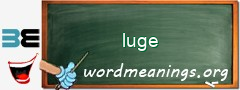 WordMeaning blackboard for luge